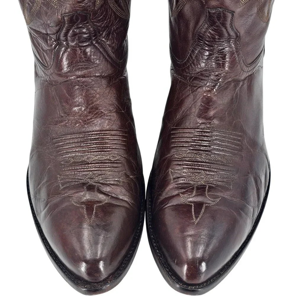 Tres Outlaws Falconhead Mens sz 15 Dark Brown Leather Custom Cowboy Western Boot - Picture 16 of 16